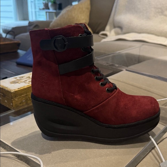 almost new Fly London Jaso Ankle Boots rust Suede sz 38 7.5 -8 jabi - Picture 2 of 5
